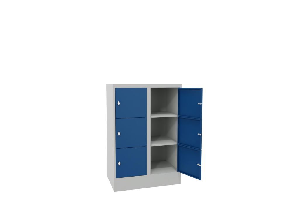 Produktbild Schließfachschrank mit Sockel 1187x800x500, 2b x 3h, Drehr., AB 400, glatte Türe bild 2