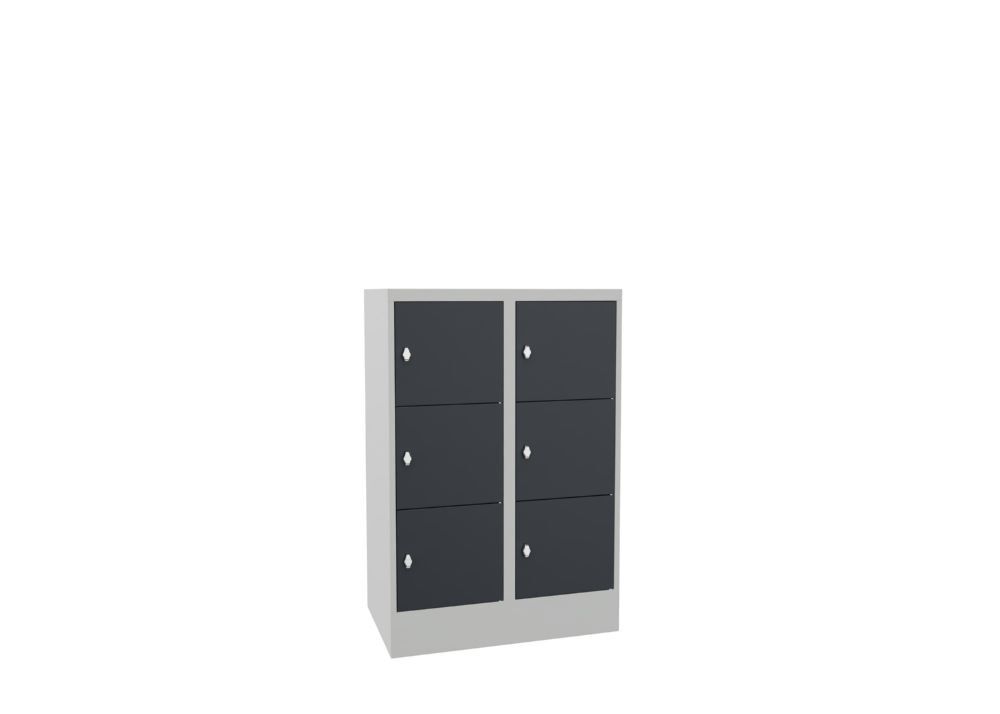 Produktbild PAVOY Schließfachschrank mit Sockel 1187x800x500 glatte Türen RAL 7035/7016