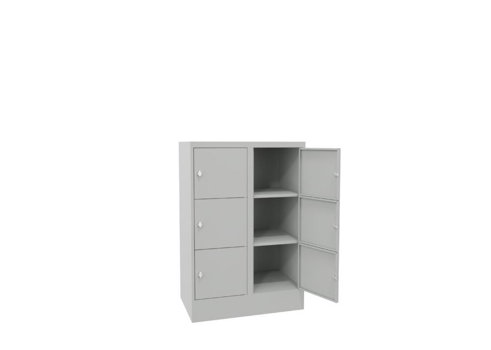 Produktbild Schließfachschrank mit Sockel 1187x800x500, 2b x 3h, Drehr., AB 400, glatte Türe bild 2