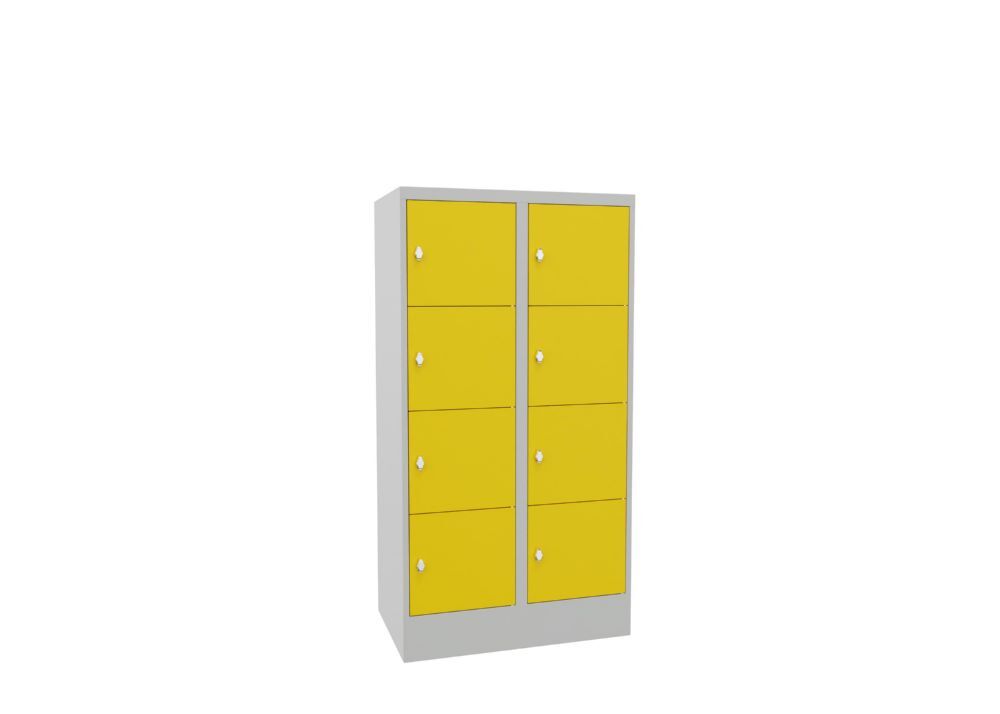 Produktbild Schließfachschrank mit Sockel 1518x800x500, 2b x 4h, Drehr., AB 400, glatte Türe bild 2