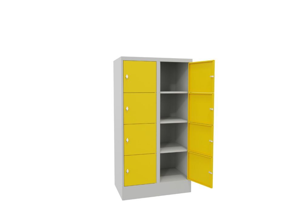 Produktbild PAVOY Schließfachschrank mit Sockel 1518x800x500 glatte Türen RAL7035/1018