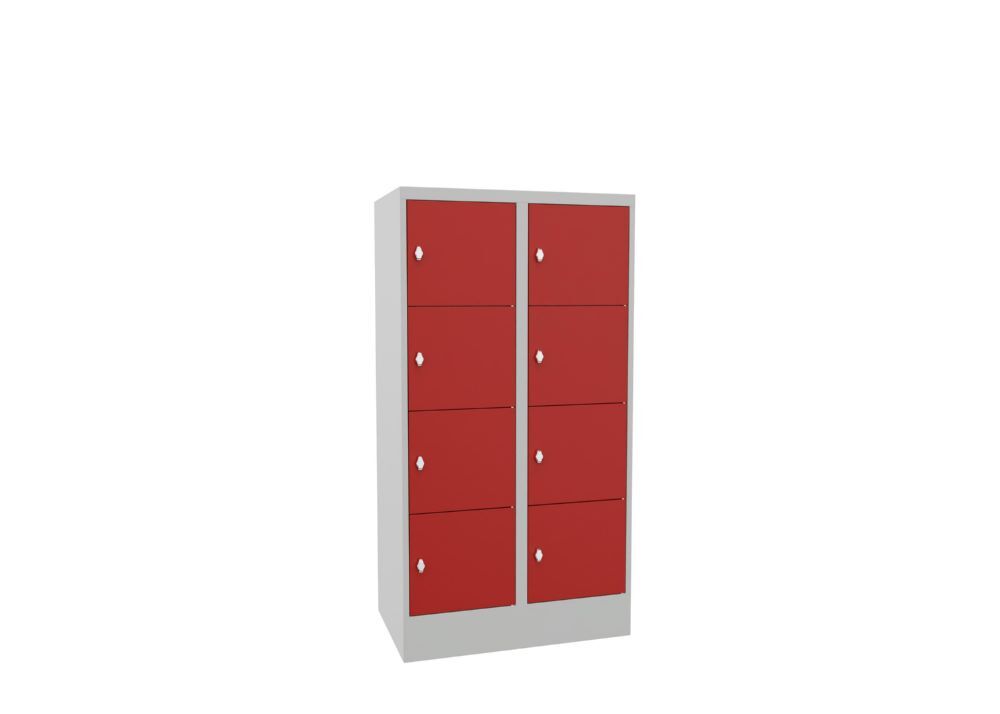 Produktbild PAVOY Schließfachschrank mit Sockel 1518x800x500 glatte Türen RAL 7035/3000