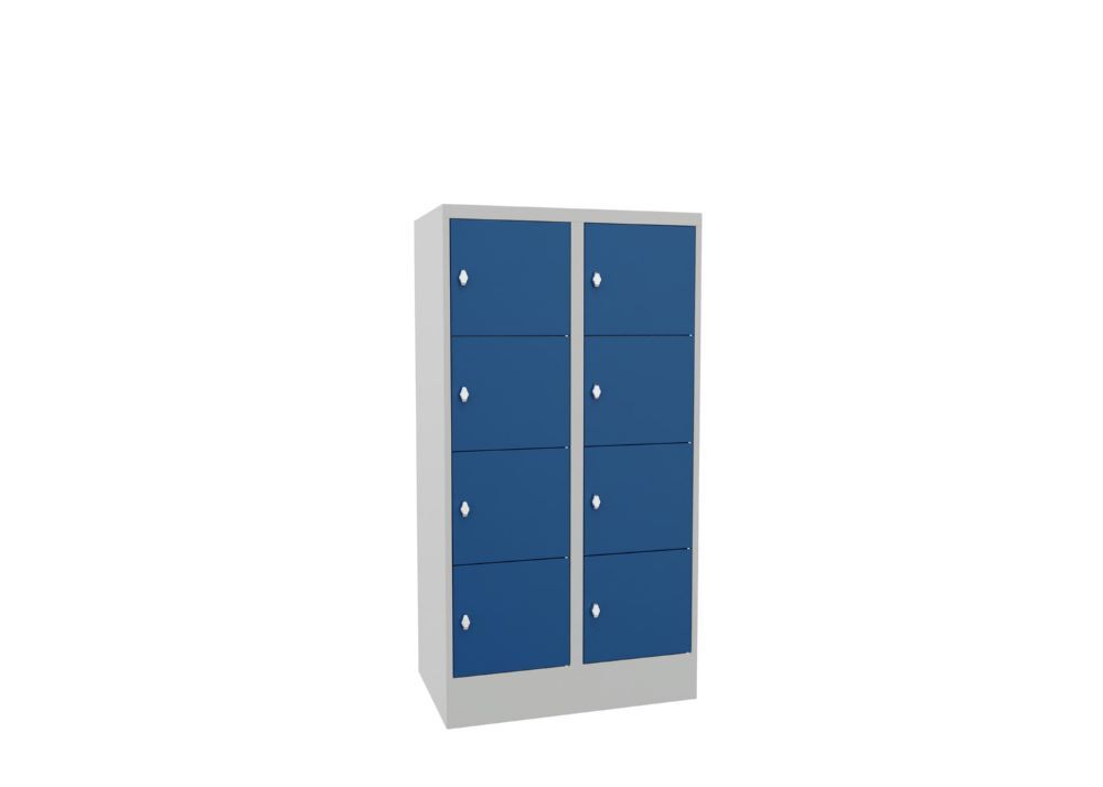 Produktbild PAVOY Schließfachschrank mit Sockel 1518x800x500 glatte Türen RAL 7035/5010