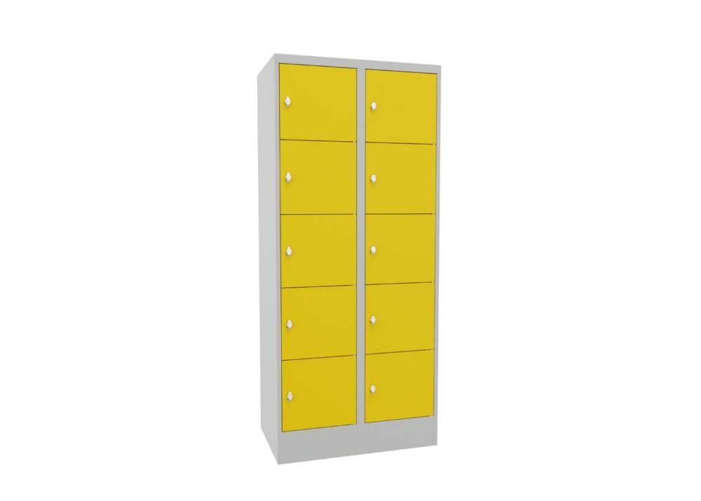 Produktbild PAVOY Schließfachschrank mit Sockel 1850x800x500 glatte Türen RAL 7035/1018
