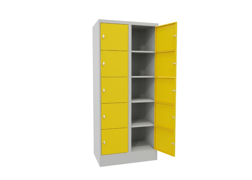 Produktbild Schließfachschrank mit Sockel 1850x800x500, 2b x 5h, Drehr., AB 400, glatte Türe bild 2