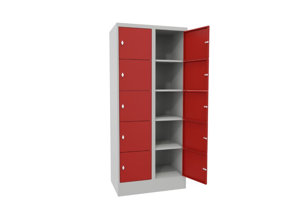 Produktbild Schließfachschrank mit Sockel 1850x800x500, 2b x 5h, Drehr., AB 400, glatte Türe bild 2