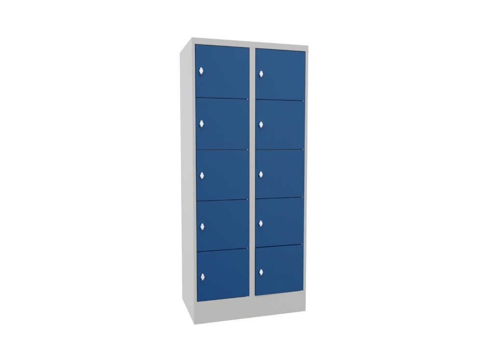 Produktbild PAVOY Schließfachschrank mit Sockel 1850x800x500 glatte Türen RAL 7035/5010
