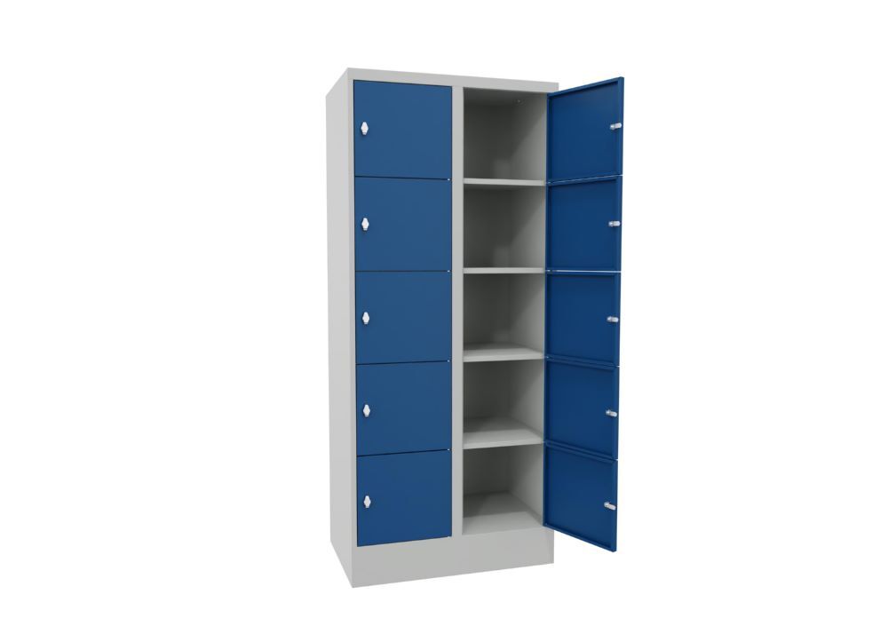 Produktbild Schließfachschrank mit Sockel 1850x800x500, 2b x 5h, Drehr., AB 400, glatte Türe bild 2