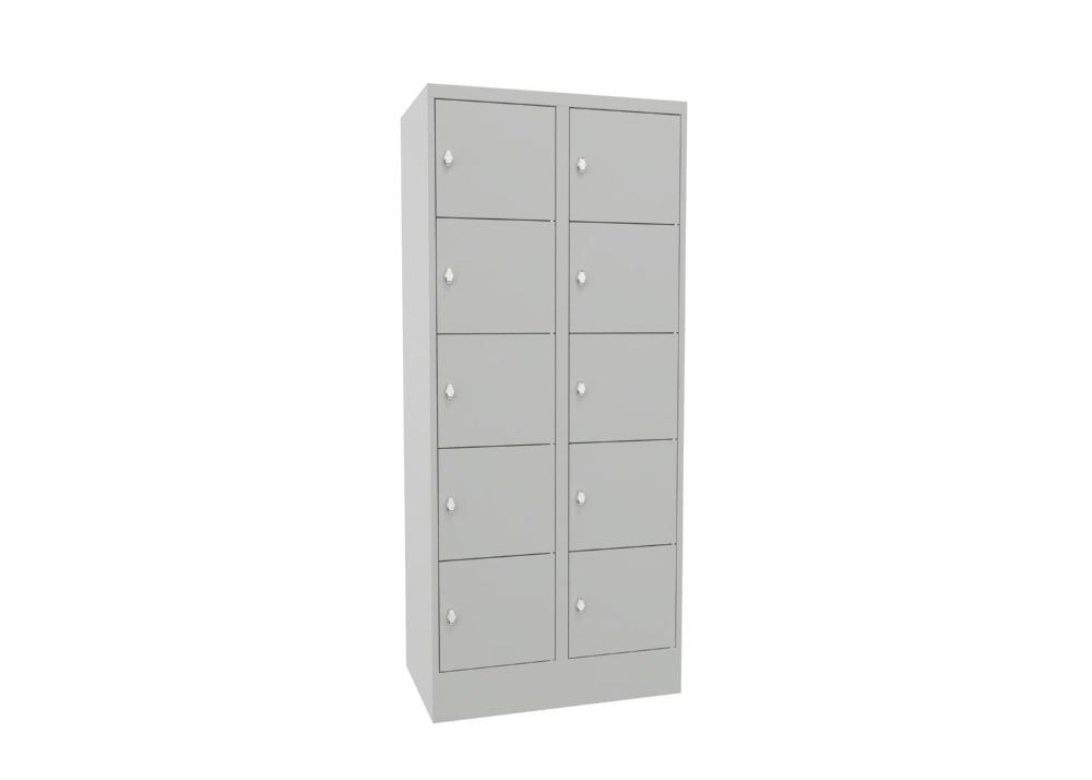 Produktbild PAVOY Schließfachschrank mit Sockel 1850x800x500 glatte Türen RAL 7035
