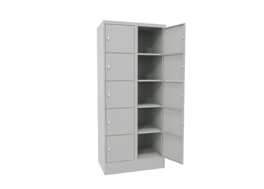 Produktbild Schließfachschrank mit Sockel 1850x800x500, 2b x 5h, Drehr., AB 400, glatte Türe bild 2