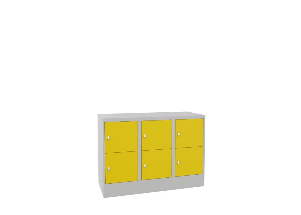 Produktbild PAVOY Schließfachschrank mit Sockel 855x1200x500 glatte Türen RAL 7035/1018