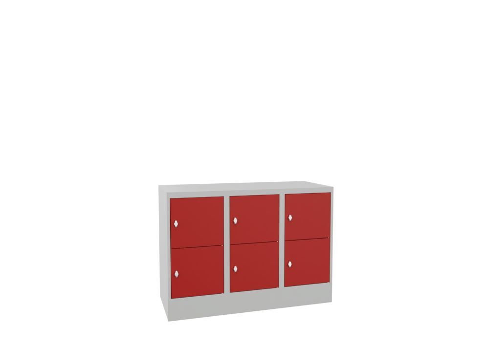 Produktbild PAVOY Schließfachschrank mit Sockel 855x1200x500 glatte Türen RAL 7035/3000