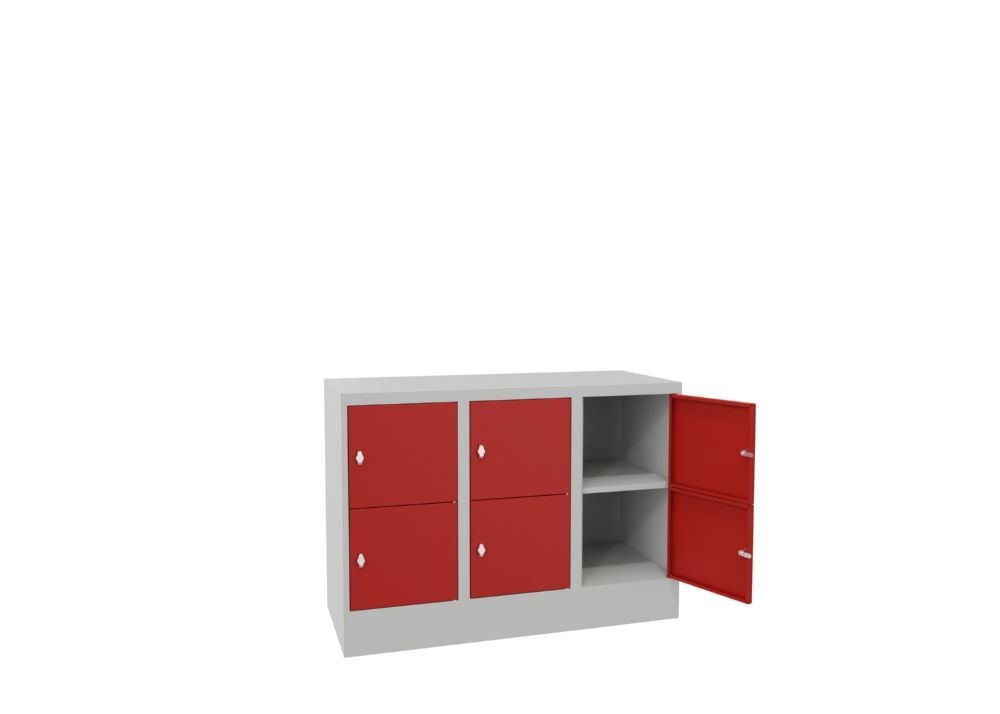 Produktbild Schließfachschrank mit Sockel 855x1200x500, 3b x 2h, Drehr., AB 400, glatte Türe bild 2