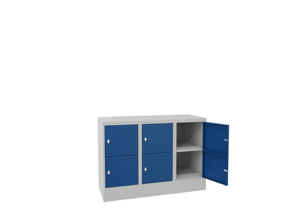 Produktbild Schließfachschrank mit Sockel 855x1200x500, 3b x 2h, Drehr., AB 400, glatte Türe bild 2