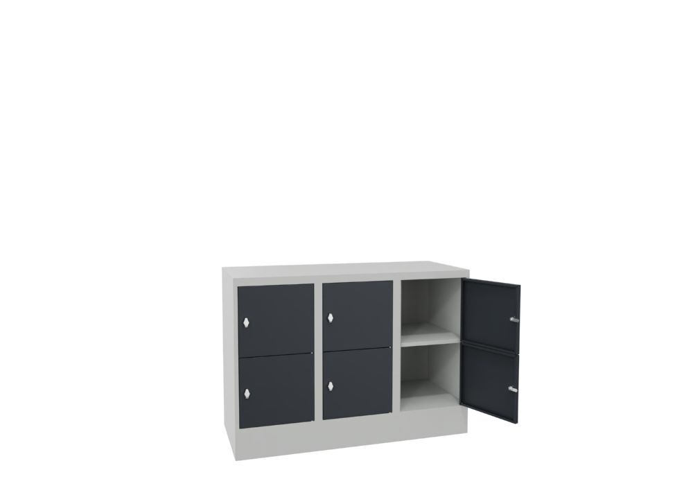 Produktbild Schließfachschrank mit Sockel 855x1200x500, 3b x 2h, Drehr., AB 400, glatte Türe bild 2