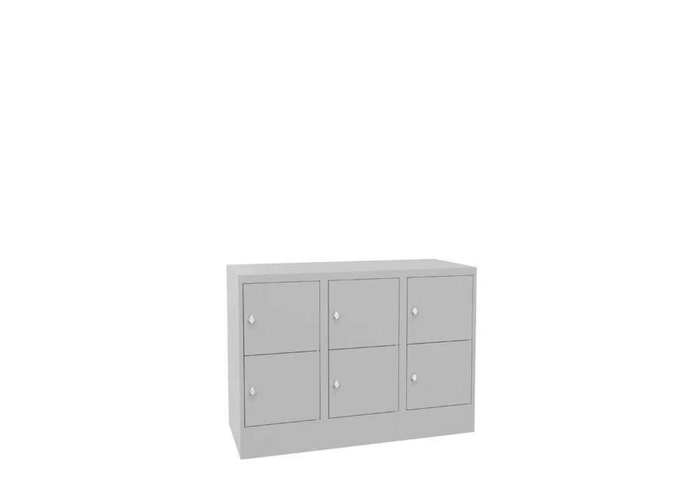 Produktbild PAVOY Schließfachschrank mit Sockel 855x1200x500 glatte Türen RAL 7035