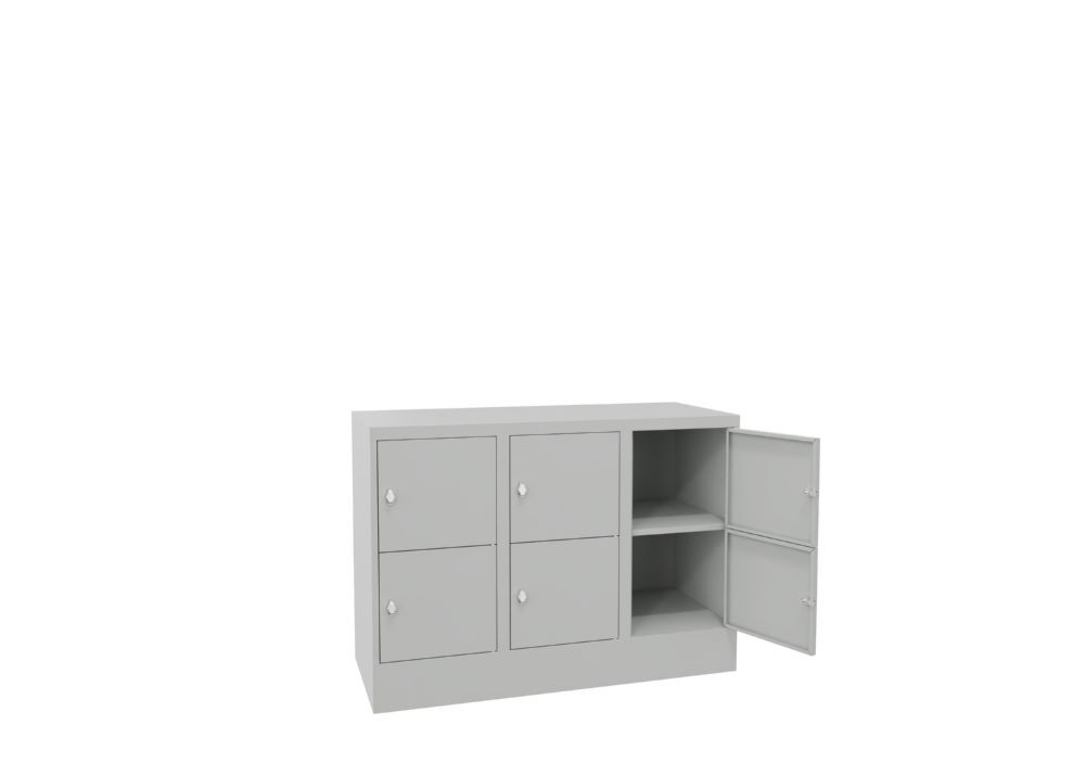 Produktbild Schließfachschrank mit Sockel 855x1200x500, 3b x 2h, Drehr., AB 400, glatte Türe bild 2