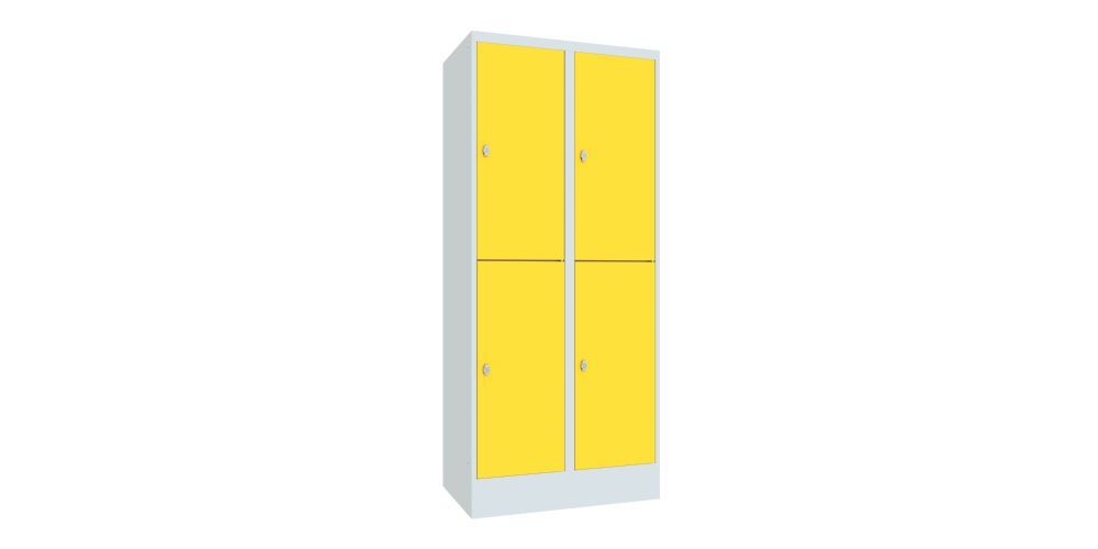 Produktbild PAVOY Schließfachschrank mit Sockel 1850x800x500 glatte Türen RAL 7035/1018