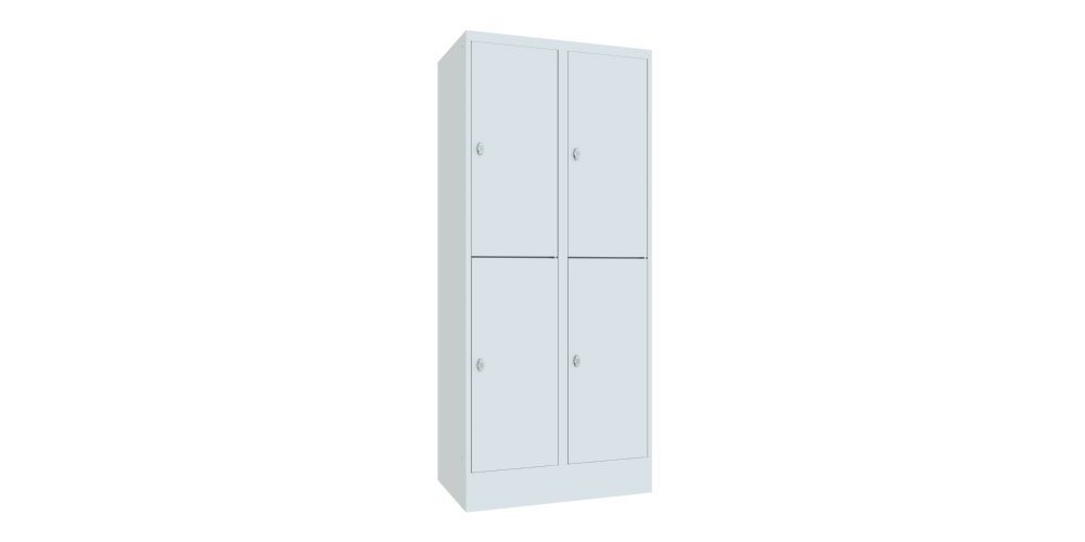 Produktbild PAVOY Schließfachschrank mit Sockel 1850x800x500 glatte Türen RAL 7035