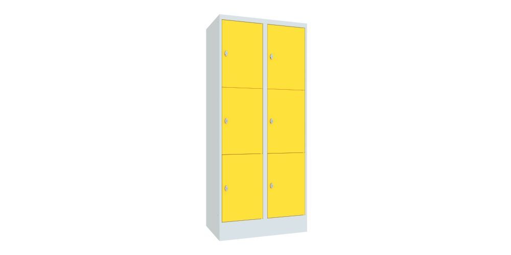 Produktbild PAVOY Schließfachschrank mit Sockel 1850x800x500 glatte Türen RAL 7035/1018