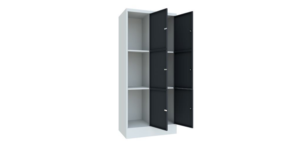 Produktbild Schließfachschrank mit Sockel 1850x800x500, 2b x 3h, Drehr., AB 400, glatte Türe bild 2