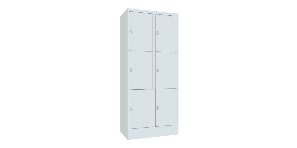 Produktbild PAVOY Schließfachschrank mit Sockel 1850x800x500 glatte Türen RAL 7035