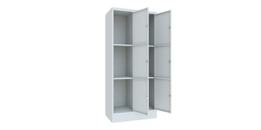 Produktbild Schließfachschrank mit Sockel 1850x800x500, 2b x 3h, Drehr., AB 400, glatte Türe bild 2