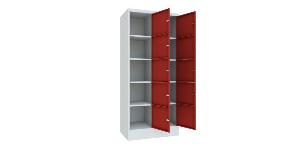 Produktbild Schließfachschrank mit Sockel 1850x800x500, 2b x 5h, Drehr., AB 400, glatte Türe bild 2