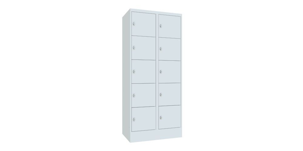 Produktbild PAVOY Schließfachschrank mit Sockel 1850x800x500 glatte Türen RAL 7035/