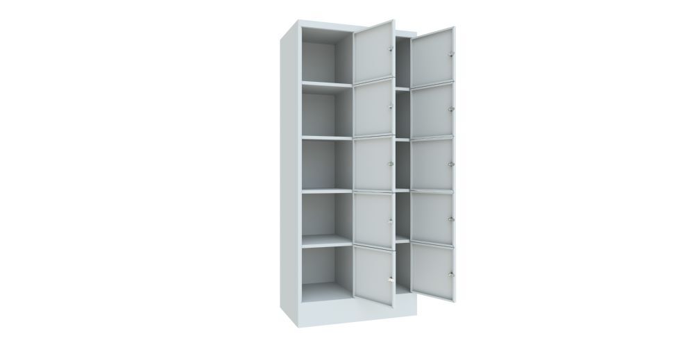 Produktbild Schließfachschrank mit Sockel 1850x800x500, 2b x 5h, Drehr., AB 400, glatte Türe bild 2