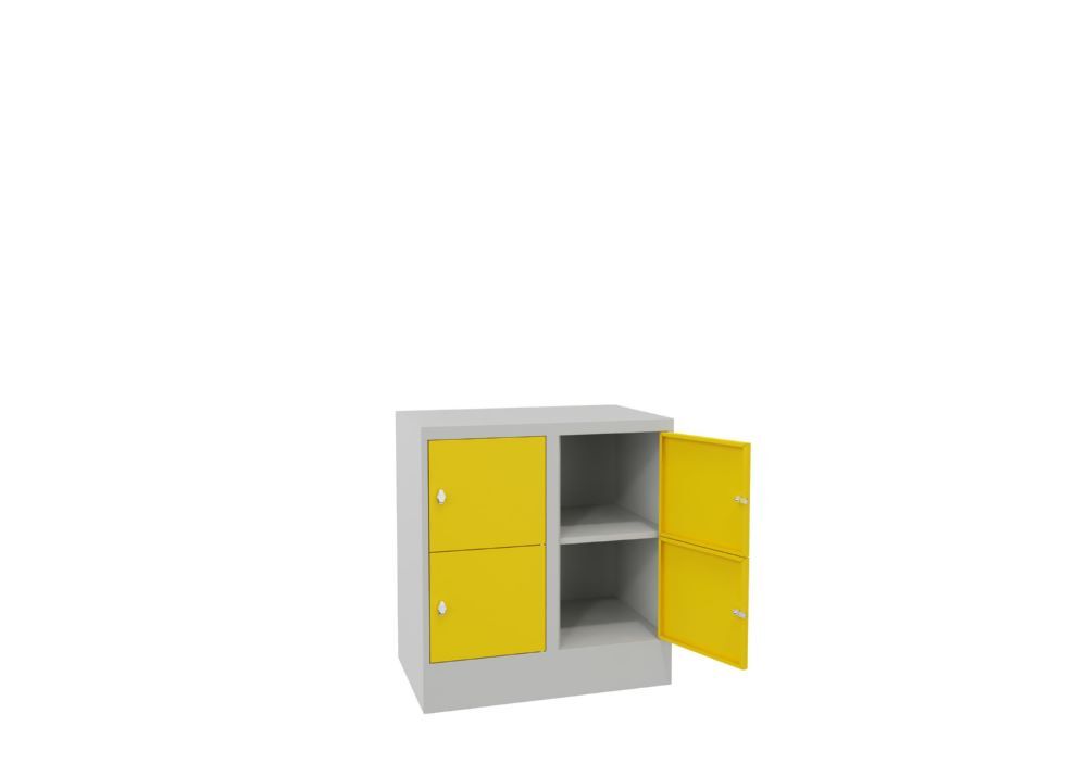 Produktbild Schließfachschrank mit Sockel 855x800x500, 2b x 2h, Drehr., AB 400, glatte Türen bild 2