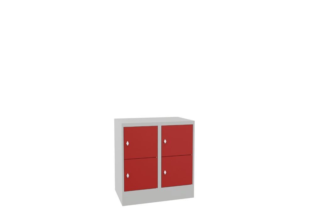 Produktbild PAVOY Schließfachschrank mit Sockel 855x800x500 glatte Türen RAL 7035/3000