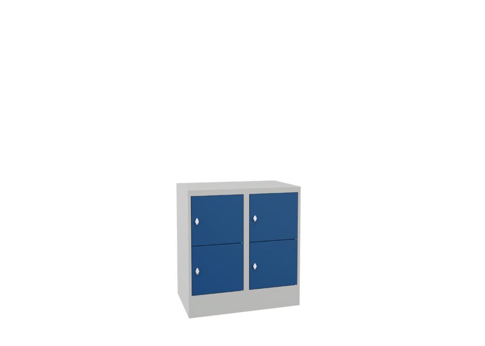 Produktbild PAVOY Schließfachschrank mit Sockel 855x800x500 glatte Türen RAL 7035/5010