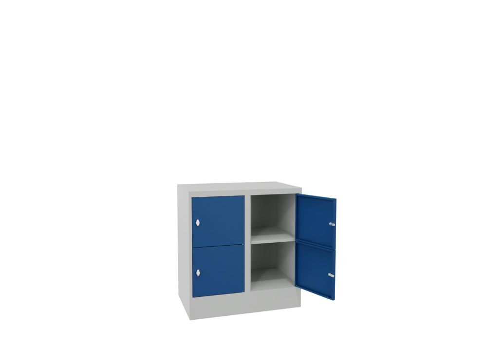 Produktbild Schließfachschrank mit Sockel 855x800x500, 2b x 2h, Drehr., AB 400, glatte Türen bild 2