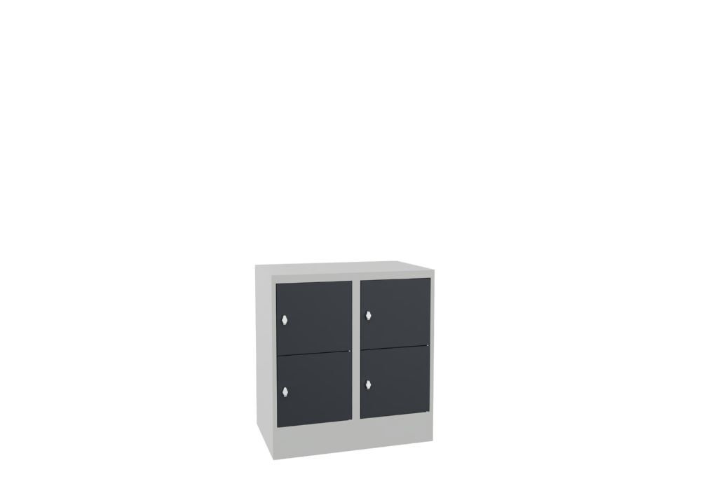 Produktbild PAVOY Schließfachschrank mit Sockel 855x800x500 glatte Türen RAL 7035/7016