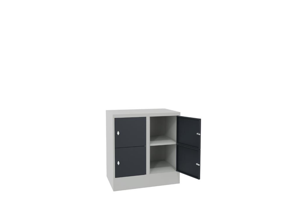 Produktbild Schließfachschrank mit Sockel 855x800x500, 2b x 2h, Drehr., AB 400, glatte Türen bild 2
