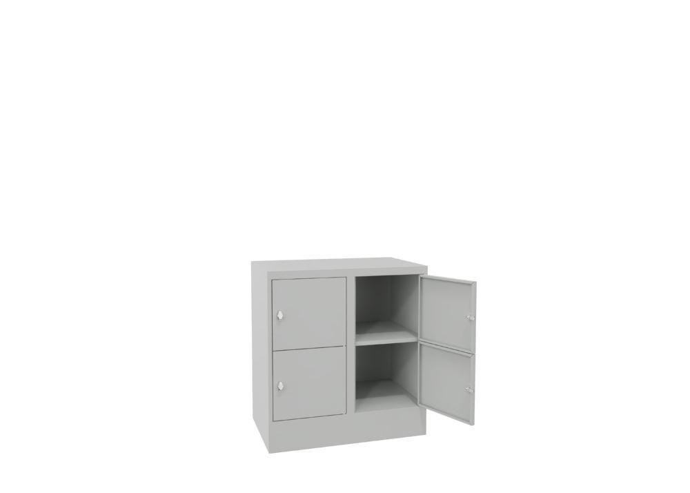 Produktbild Schließfachschrank mit Sockel 855x800x500, 2b x 2h, Drehr., AB 400, glatte Türen bild 2