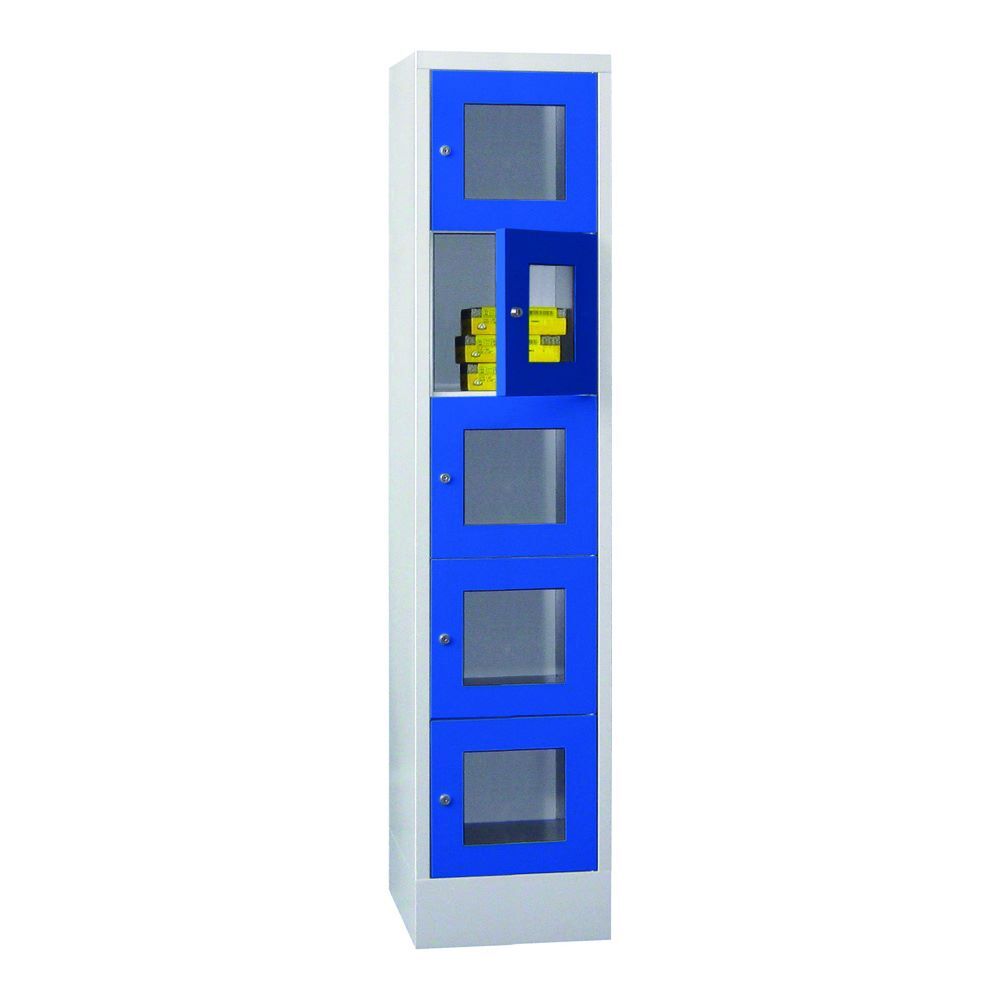 Produktbild PAVOY Schließfachschrank mit Sockel 1850x400x500 mm 5 Fächer RAL 7035/5010