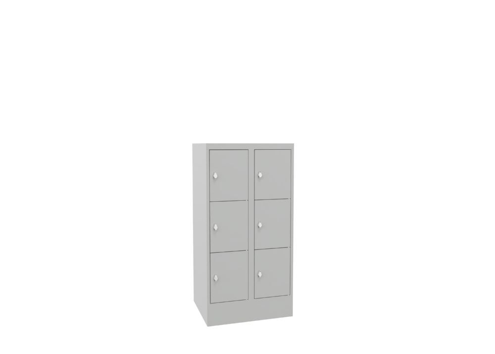 Produktbild Schließfachschrank mit Sockel, 1187x600x500 mm, 6 Fächer, RAL 7035 bild 2