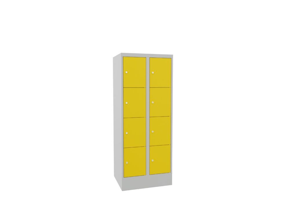 Produktbild Schließfachschrank mit Sockel, 1518x600x500 mm, 8 Fächer, RAL 7035/1018 bild 2