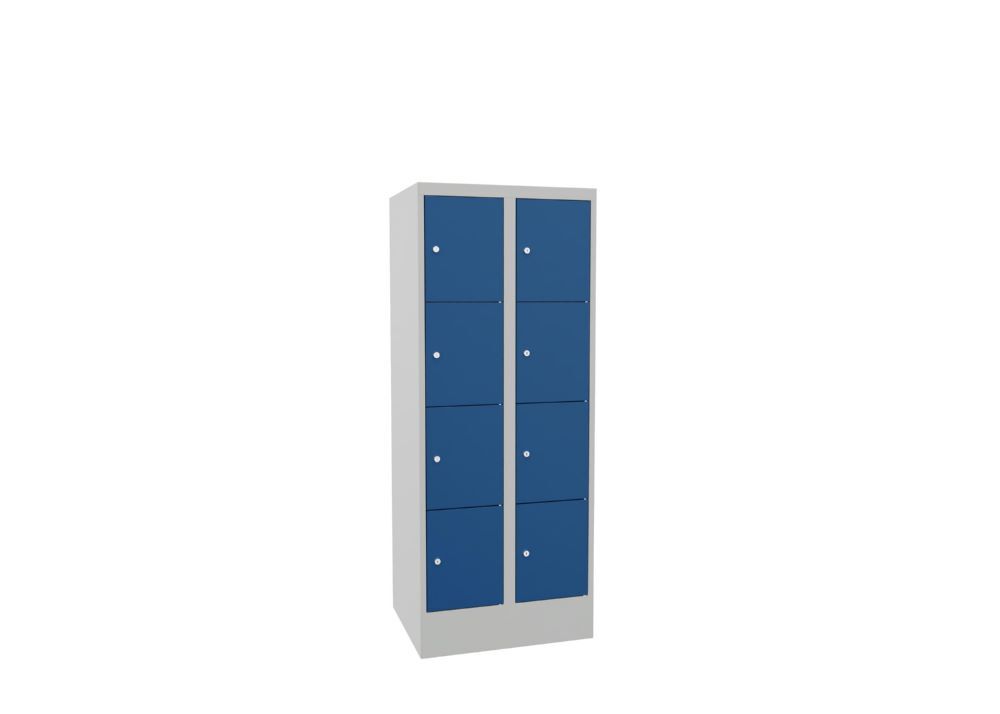 Produktbild Schließfachschrank mit Sockel, 1518x600x500 mm, 8 Fächer, RAL 7035/5010 bild 2