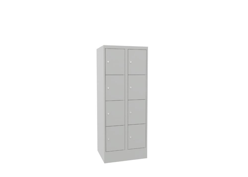Produktbild Schließfachschrank mit Sockel, 1518x600x500 mm, 8 Fächer, RAL 7035 bild 2