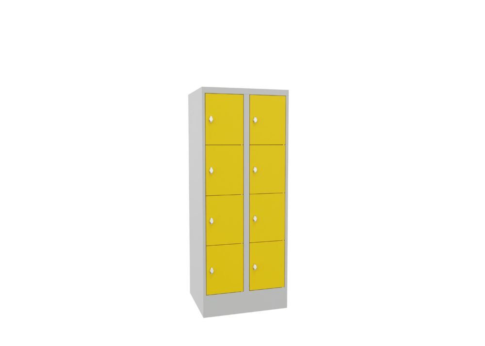 Produktbild Schließfachschrank mit Sockel, 1518x600x500 mm, 8 Fächer, RAL 7035/1018 bild 2