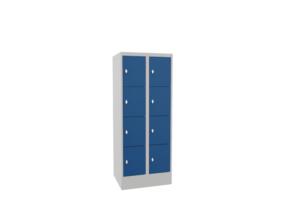 Produktbild Schließfachschrank mit Sockel, 1518x600x500 mm, 8 Fächer, RAL 7035/5010 bild 2