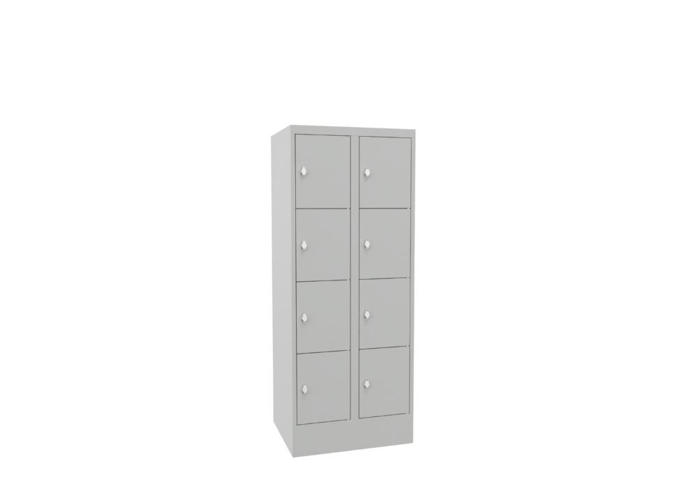 Produktbild Schließfachschrank mit Sockel, 1518x600x500 mm, 8 Fächer, RAL 7035 bild 2