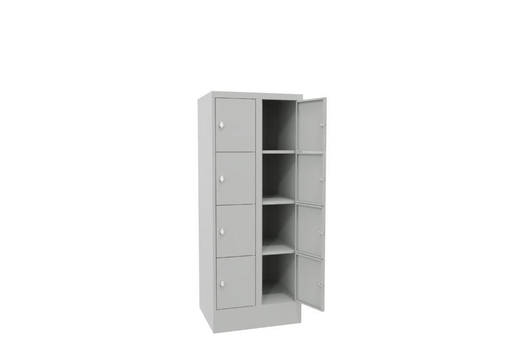 Produktbild Schließfachschrank mit Sockel, 1518x600x500 mm, 8 Fächer, RAL 7035 bild 3