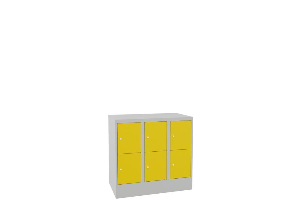 Produktbild Schließfachschrank mit Sockel, 855x900x500 mm, 6 Fächer, RAL 7035/1018 bild 2