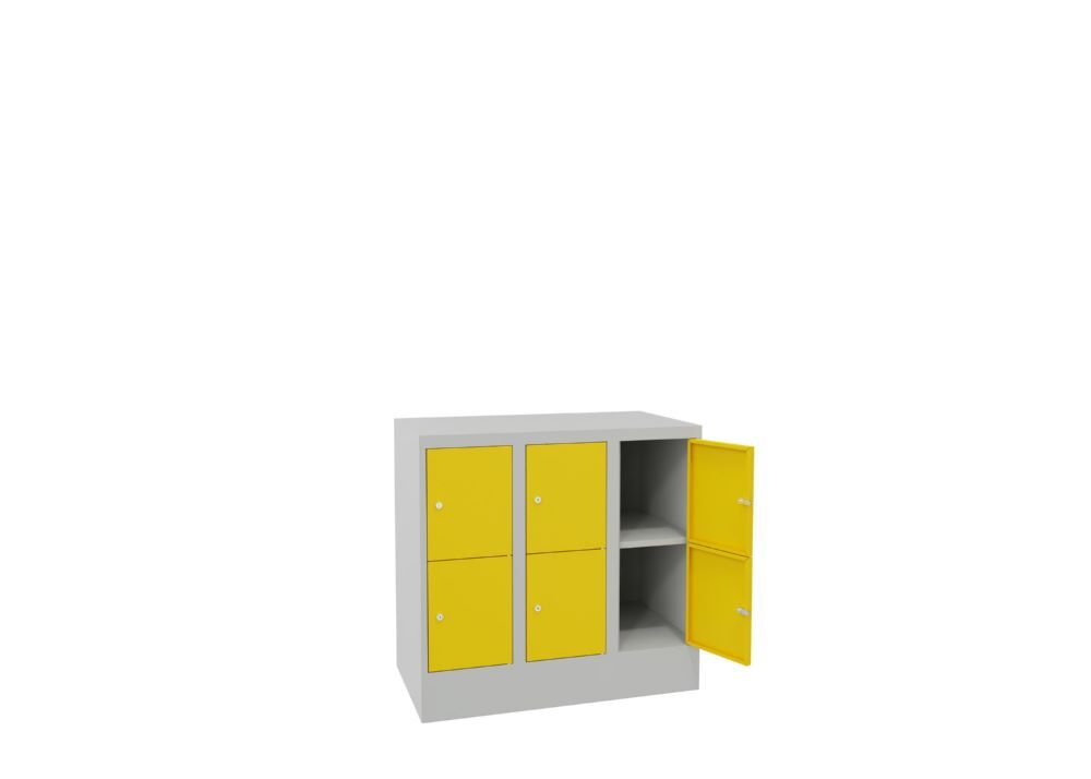 Produktbild Schließfachschrank mit Sockel, 855x900x500 mm, 6 Fächer, RAL 7035/1018 bild 3