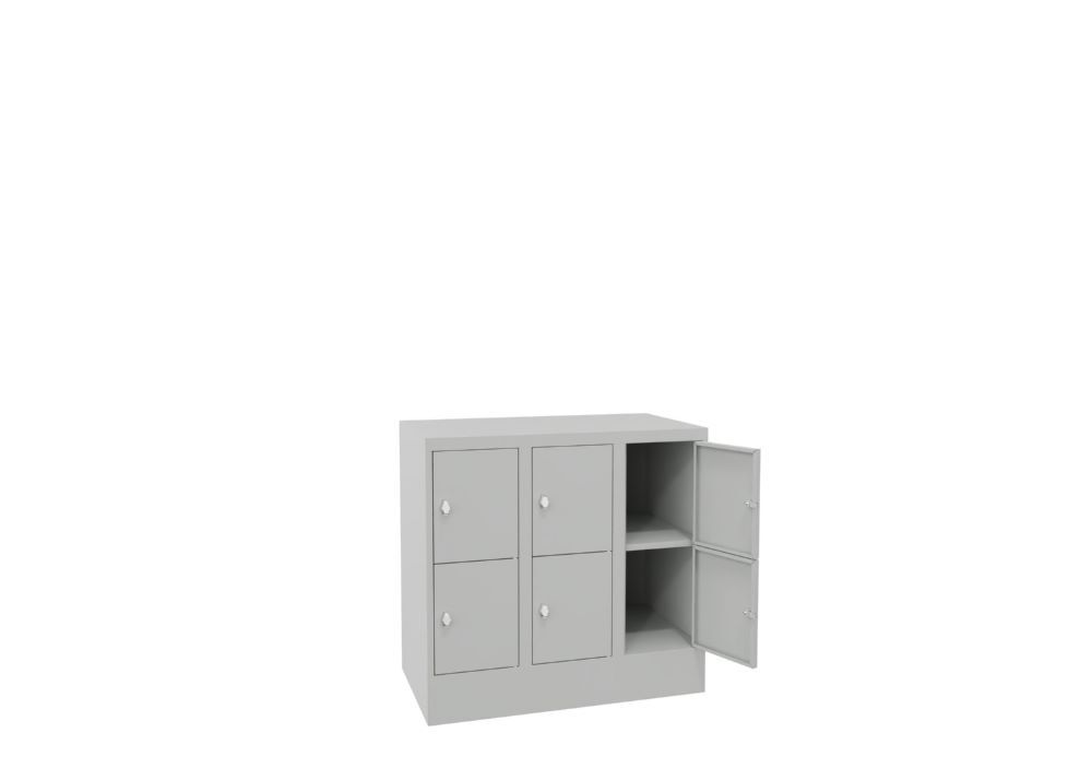 Produktbild Schließfachschrank mit Sockel, 855x900x500 mm, 6 Fächer, RAL 7035 bild 2