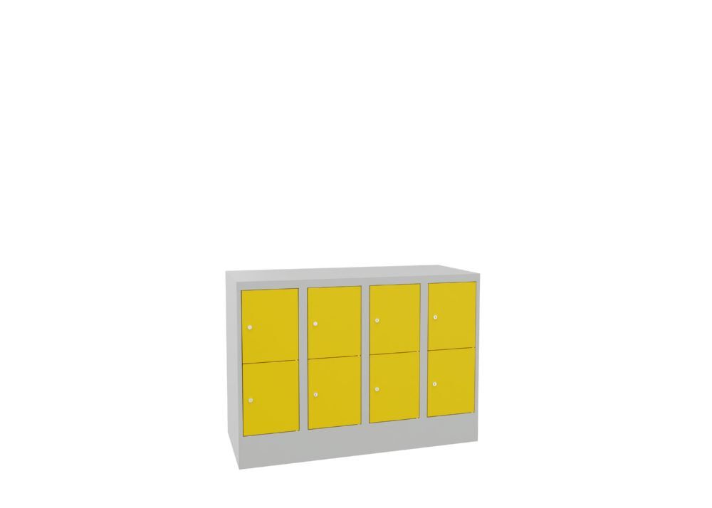 Produktbild Schließfachschrank mit Sockel, 855x1200x500 mm, 8 Fächer, RAL 7035/1018 bild 2